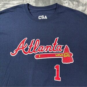 Atlanta Braves Ozzie Albies #1 Jersey T-Shirt Size 2XL Blue MLB Baseball Sporty